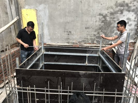 xây dưng hố pit thang máy đúng kích thước