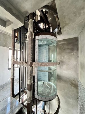 Lắp đặt thang máy kính tròn cho biệt thự tại Tiên Lãng